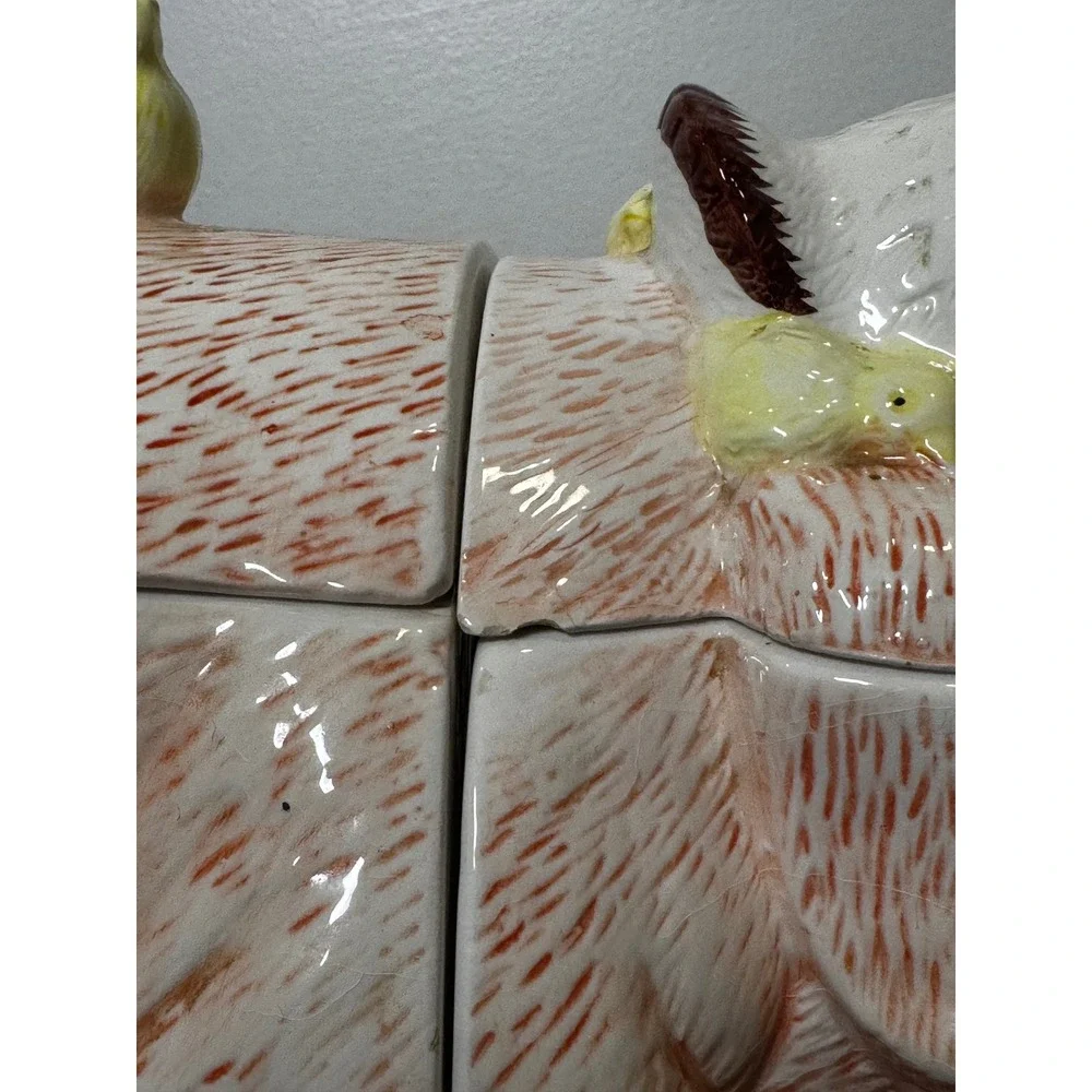Vintage Pig Cookie Jar Oversized 3 Piece Ceramic Farmhouse Kitchen Decor Hen